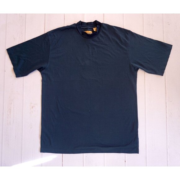 Bobby Chan Men's Blue Silk/Cotton Short Sleeve Shirt - Size L - Picture 1 of 4